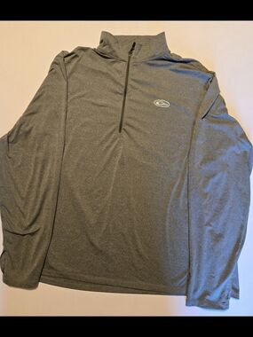 Drake Clothing Company Mens 2X Quarter 1/4 Zip Pullover Shirt Grey Performance